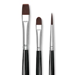 Da Vinci Artist Brush Set - Top Acryl Long Handle, Set of 3, close up