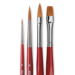 Da Vinci Cosmotop Spin Brushes - Assorted Sizes, Set of 4, Short Handle, close up