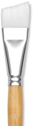 Princeton Snap! White Taklon Brush - Angle Shader, Short Handle, Size 1" (close-up)