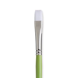 Princeton Snap! White Taklon Brush - Bright, Long Handle, Size 6