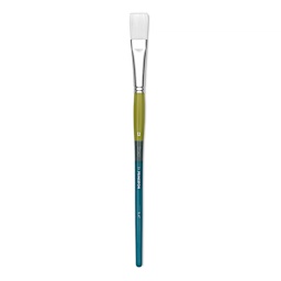 Princeton Snap! White Taklon Brush - Flat, Long Handle, Size 12