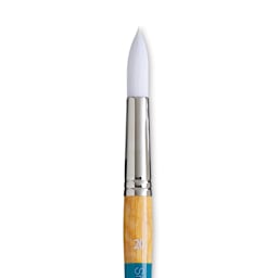 Princeton Snap! White Taklon Brush - Round, Short Handle, Size 20