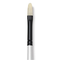 Robert Simmons Simply Simmons Chungking Hog Bristle Brush - Filbert, Long Handle, Size 2 close up