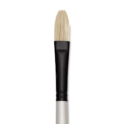 Robert Simmons Simply Simmons Chungking Hog Bristle Brush - Flat, Long Handle, Size 8 close up