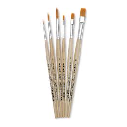 Da Vinci Junior Synthetic Brushes - Assorted Styles of brushes shown upright
