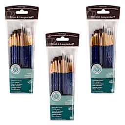 Royal Langnickel Classroom Assortment - Set of 30, front of three pouches with ten brushes each