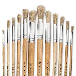 Blick Essentials Value Brush Set - Round Brushes, Bristle, Set of 12, close up
