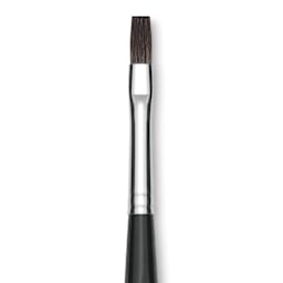 Da Vinci Casaneo Synthetic Squirrel Watercolor Brush - Flat, Size 4, Short Handle, Synthetic, close up