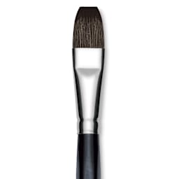 Da Vinci Casaneo Synthetic Squirrel Watercolor Brush - Flat, Size 16, Short Handle, Synthetic, close up