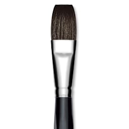 Da Vinci Casaneo Synthetic Squirrel Watercolor Brush - Flat, Size 24, Short Handle, Synthetic, close up