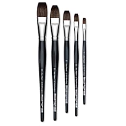 Da Vinci Casaneo Synthetic Squirrel Watercolor Brushes - Assorted size Flats shown upright