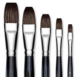 Da Vinci Casaneo Synthetic Squirrel Watercolor Brushes - Closeups of Assorted Size Flats