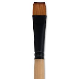 Dynasty Black Gold Brush - Chisel Blender, Short Handle, Size 16 close up