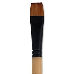 Dynasty Black Gold Brush - Chisel Blender, Short Handle, Size 18 close up