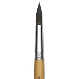 Escoda Squirrel Hair Ceramic Brush - Round Pointed, Size 16 (Close-up of brush)