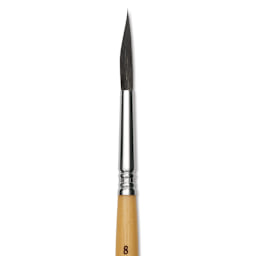 Escoda Squirrel Hair Ceramic Brush - Round Slanting, Size 8 close up