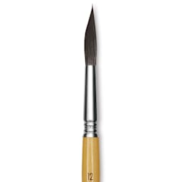 Escoda Squirrel Hair Ceramic Brush - Round Slanting, Size 12 close up