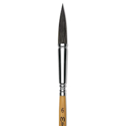 Escoda Squirrel Hair Ceramic Brush - Full Body Oval, Size 6 (Close-up of brush)