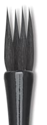 Luco Black Squirrel Round Brushes - closeup of pointed round, 4 lock brush