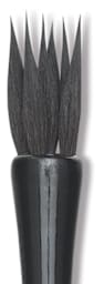 Luco Black Squirrel Round Brushes - closeup of pointed round, 6 lock brush