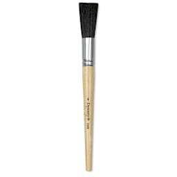 Dynasty Red-Letter Black Bristle Brush - Oval Sash, Long Handle, Size 4