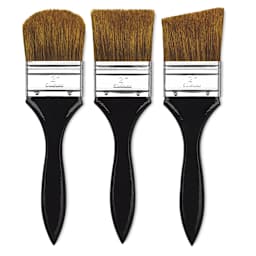 Dynasty Red-Letter Encaustic Brushes - Three styles of Bristle/Ox Brushes upright