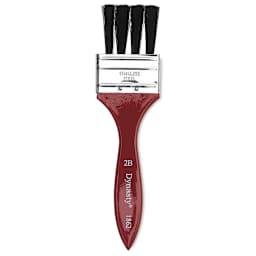 Dynasty Red-Letter Black Bristle Brush - Firm Grainer Flat, Long Handle