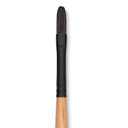 Princeton Catalyst Polytip Bristle Brush - Filbert, Long Handle, Size 2 close up