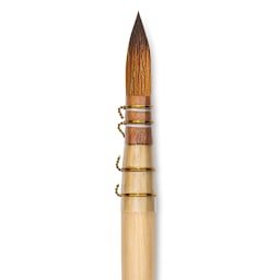 Dynasty Black Gold Short Handle Brush - Quill, Size 4 close up