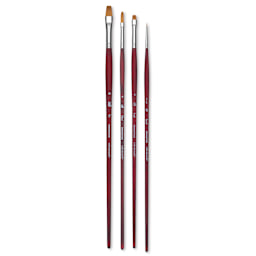 Princeton Velvetouch Series 3900 Brushes - Set of 4, Long Handle