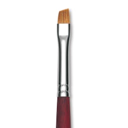 Princeton Velvetouch Series 3900 Synthetic Brush - Angle Bright, Long Handle, Size 6 (close-up)