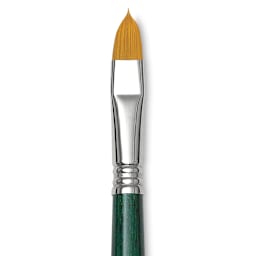 Escoda Barroco Toray Gold Synthetic Brush - Filbert "Cat's Tongue", Long Handle, Size 12 close up