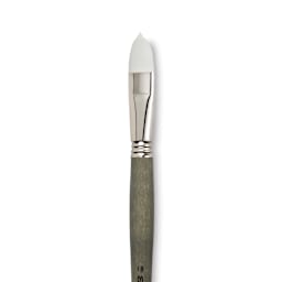 Escoda Perla Toray White Synthetic Brush - Filbert, Long Handle, Size 18