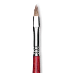 Escoda Opera Takatsu Synthetic Brush - Filbert, Long Handle, Size 10 (Close-up of brush)