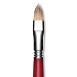 Escoda Opera Takatsu Synthetic Brush - Filbert, Long Handle, Size 16 (Close-up of brush)