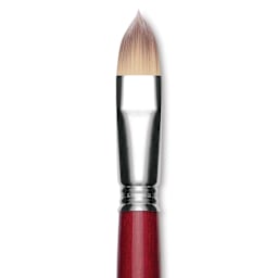 Escoda Opera Takatsu Synthetic Brush - Filbert, Long Handle, Size 18 (Close-up of brush)