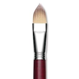 Escoda Opera Takatsu Synthetic Brush - Filbert, Long Handle, Size 22 (Close-up of brush)