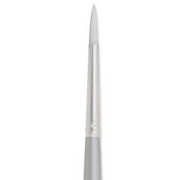 Silver Brush Silverwhite Synthetic Brush - Round, Long Handle, Size 2 close up