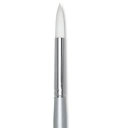 Silver Brush Silverwhite Synthetic Brush - Round, Long Handle, Size 8 close up