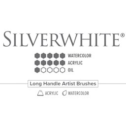 Silverwhite long handle brush chart for all water-based media