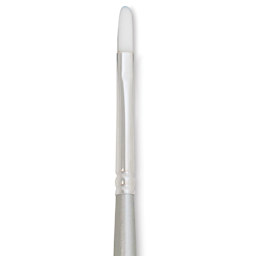 Silver Brush Silverwhite Synthetic Brush - Filbert, Long Handle, Size 0 close up