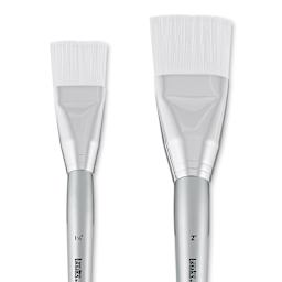 Liquitex Basics Synthetic Brush - Large Scale Flat, Short Handle Set of 2, close-up