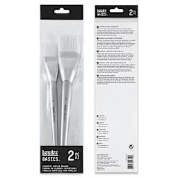 Liquitex Basics Synthetic Brush - Large Scale Flat, Short Handle Set of 2, packaging