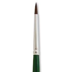 Silver Brush Ruby Satin Synthetic Brush - Round, Size 1, Long Handle close-up