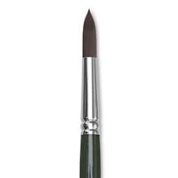 Silver Brush Ruby Satin Synthetic Brush - Round, Long Handle, Size 8 close-up