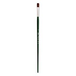 Silver Brush Ruby Satin Synthetic Brush - Flat, Size 4, Long Handle