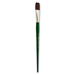 Silver Brush Ruby Satin Synthetic Brush - Flat, Size 12, Long Handle