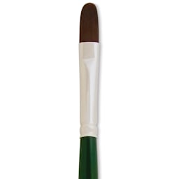 Silver Brush Ruby Satin Synthetic Brush - Filbert, Size 4, Long Handle close-up