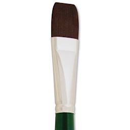 Silver Brush Ruby Satin Synthetic Brush - Bright, Size 12, Long Handle close-up