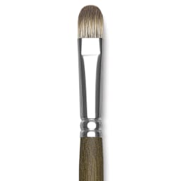 Silver Brush Monza Synthetic Mongoose Artist Brush - Short Filbert, Size 12 close up